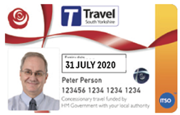 image of a disabled person's travel pass from Travel South Yorkshire