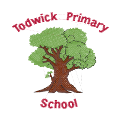 image of a tree in full leaf with the words Todwick Primary above and School below