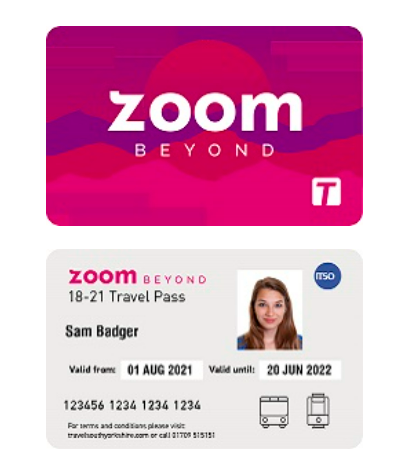 image of zoom 18-21 travel pass showing expiry date and young person's name and picture